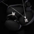 Silver jewelry set with earrings and necklace without chain