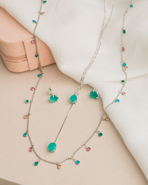 Necklace with colorful gemstones