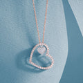 Heart-shaped Silver necklace with chain